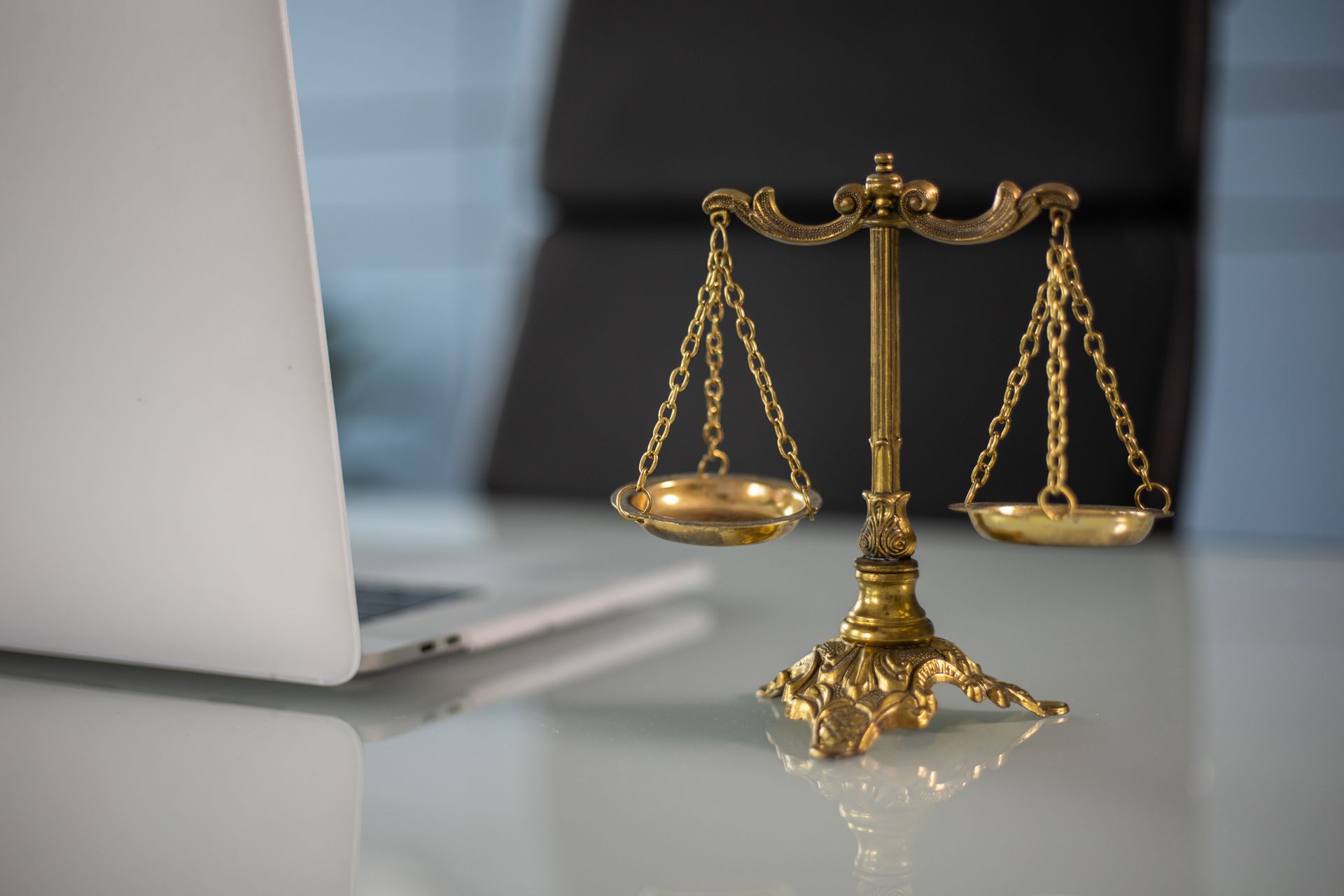 Golden scales of justice representing legal balance and fairness